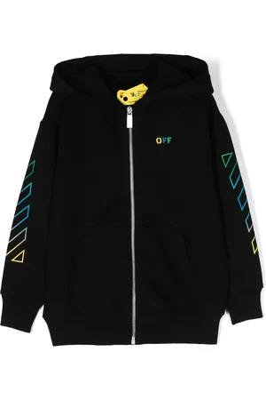 OFF-WHITE Logo-embroidered cotton hoodie