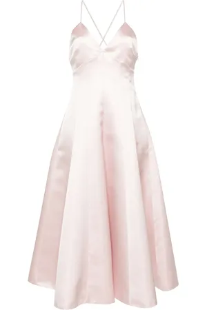Serafini V-neck satin midi dress