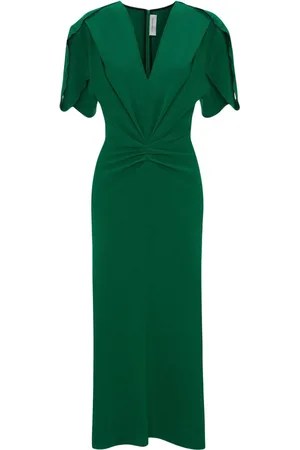 Victoria Beckham V-neck gathered midi dress