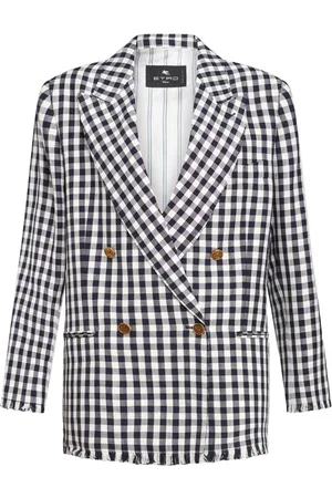 Etro Gingham-print double-breasted blazer