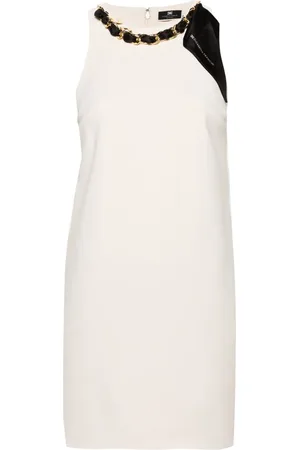 Elisabetta Franchi Chain-detail crepe mini dress