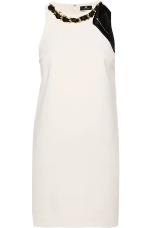 Elisabetta Franchi Chain-detail crepe mini dress