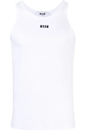Msgm Embroidered-logo ribbed tank top
