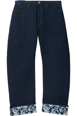 Burberry Logo-patch cotton wide-leg jeans