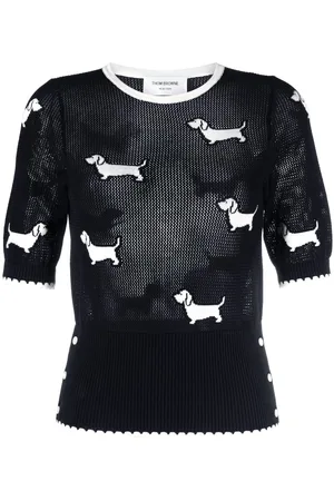 Thom Browne Hector Icon pointelle-knit top
