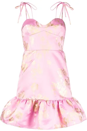 Cynthia Rowley Floral-print foiled-finish minidress
