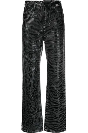 Karl Lagerfeld Animal-print straight-leg jeans