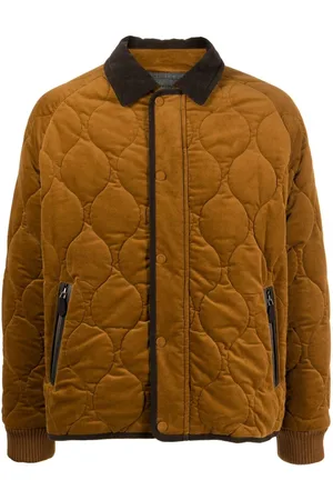 MAN ON THE BOON. Corduroy-detail quilted padded jacket