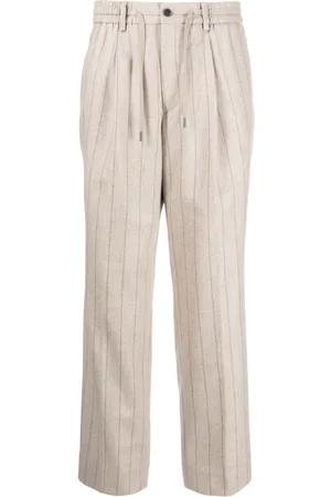MAN ON THE BOON. Striped flannel trousers