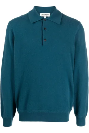 MAN ON THE BOON. Polo-collar cashmere jumper