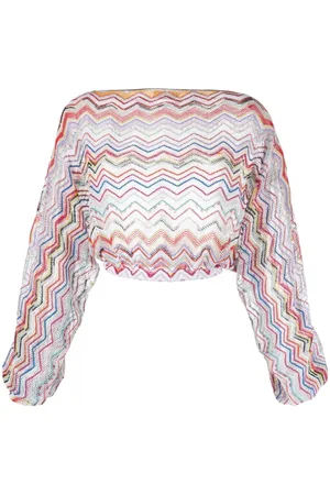 Missoni Zigzag open-knit cropped blouse