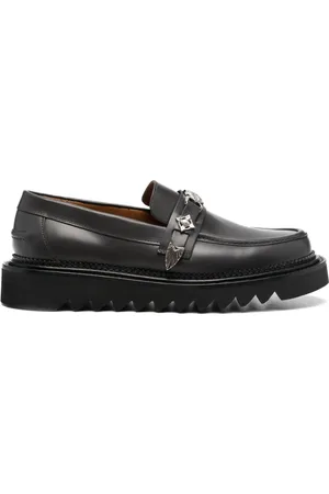 TOGA VIRILIS Logo-plaque leather loafers