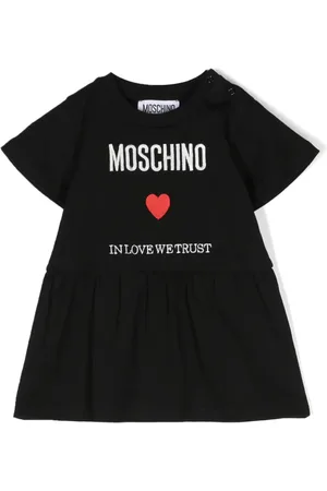 Moschino Logo-embroidered flared dress