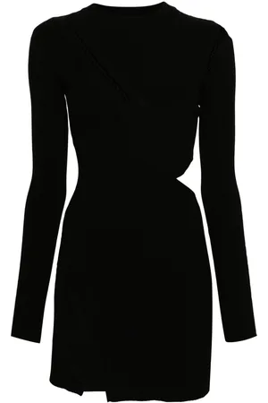 The Attico Cut-out ribbed-knit minidress