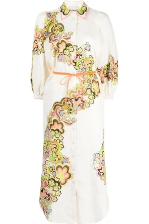 ALÉMAIS Floral-print button-down dress