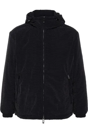 Emporio Armani Flocked-logo hooded jacket