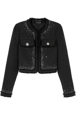 VERSACE Sequin-embellished cotton-blend jacket