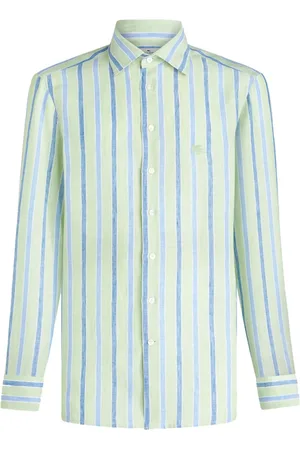 Etro Pegaso-embroidered striped shirt
