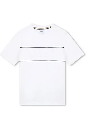 HUGO BOSS Logo-print stripe-trim cotton T-shirt
