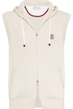 Brunello Cucinelli Logo-embroidered ribbed gilet