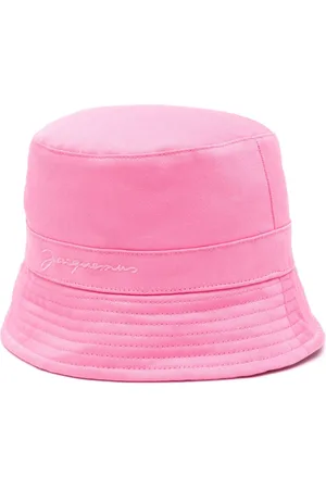 Monnalisa logo-patch faux-fur bucket hat - Pink