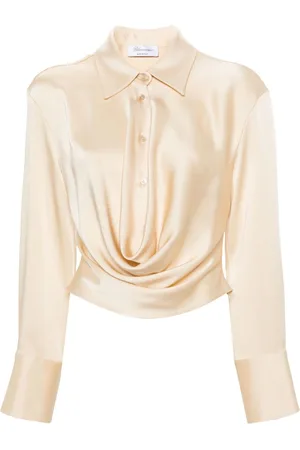 BLUMARINE Angora draped satin shirt