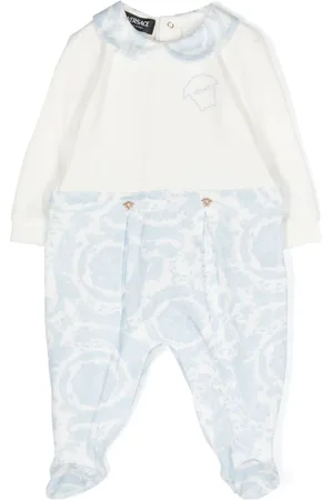 VERSACE Logo-embroidered patterned-jacquard pyjama