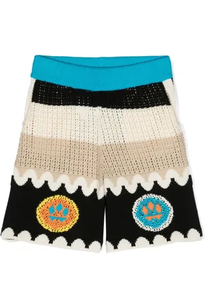 BARROW Colour-block crochet-knit shorts