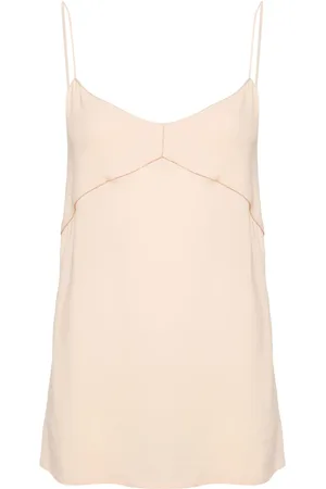 Fabiana Filippi Beaded-trim crepe tank top