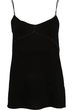 Fabiana Filippi Beaded-trim crepe tank top
