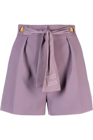 Elisabetta Franchi Logo-embroidered crepe tailored shorts