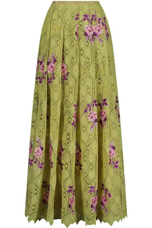 Giambattista Valli Pensée Sauvages macramé maxi skirt