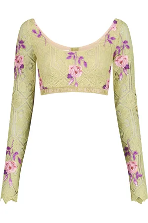 Giambattista Valli Pensée Sauvages floral-embroidered crop top