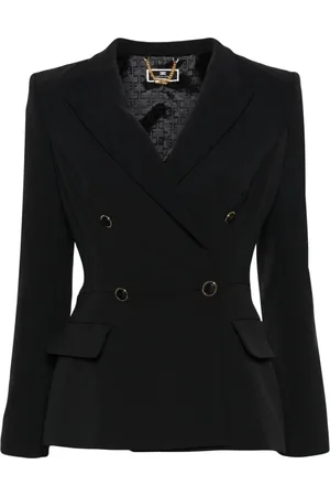 Elisabetta Franchi Double-breasted crepe blazer