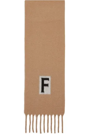 Salvatore Ferragamo Logo intarsia-knit fringed scarf