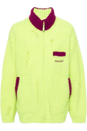 DOUBLET Distressed-fleece cardigan