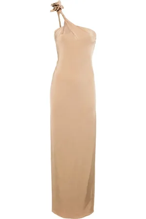 MAGDA BUTRYM One-shoulder floral-appliqué dress