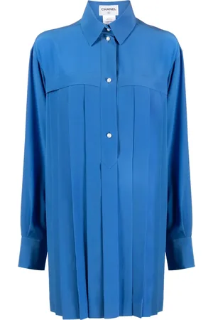 CHANEL Pleated silk shirt