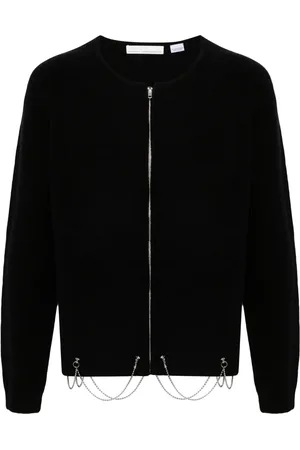 Random Identities Chain-detail brushed cardigan