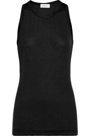 Salvatore Ferragamo Round-neck fine-ribbed tank top