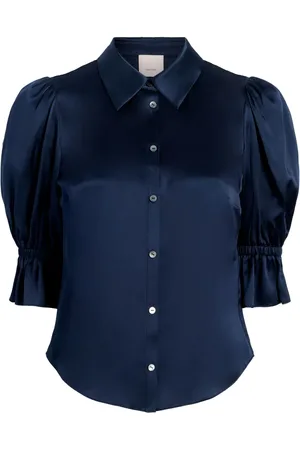 Cinq A Sept Fiona puff-sleeves silk blouse