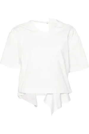 SACAI Asymmetric poplin T-shirt