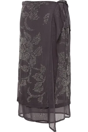 P.A.R.O.S.H. Beaded wrap midi skirt