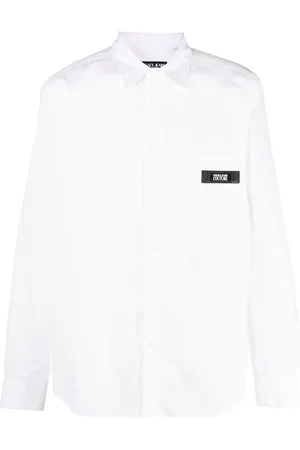 VERSACE Logo-appliqu?? cotton shirt
