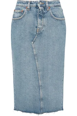 Maison Margiela Raw-cut edge denim pencil skirt