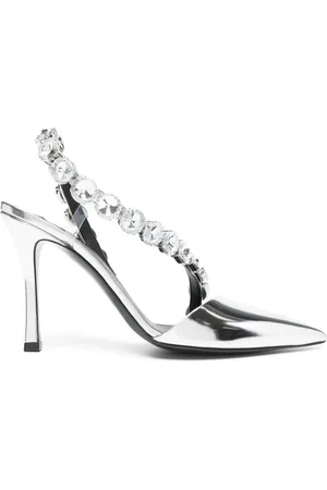 Stella McCartney Crystal-embellished metallic pumps
