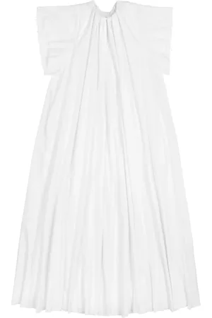 Maison Margiela Gathered poplin maxi dress