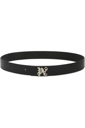 Palm Angels Monogram-appliqu??? leather belt