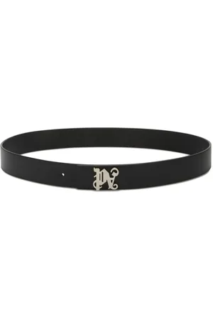 Palm Angels Monogram-appliqu� leather belt