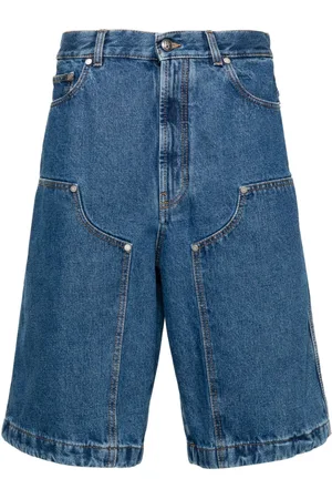 Palm Angels Monogram-embroidered denim shorts
